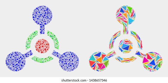 Toxic Nerve agent collage icon of triangle items which have variable sizes and shapes and colors. Geometric abstract vector design concept of toxic Nerve agent.