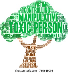 Toxic Person word cloud on a white background. 