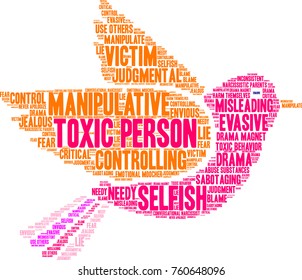 Toxic Person word cloud on a white background. 