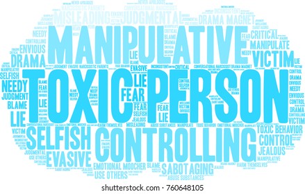 Toxic Person word cloud on a white background. 