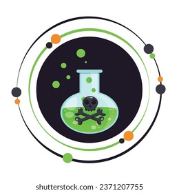Toxic poison potion halloween vector illustration graphic icon symbol