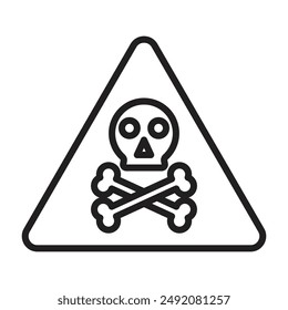 Toxic product icon linear logo mark in black and white