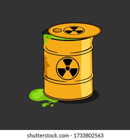 Toxic Radioactive Nuclear Waste Barrel Cartoon