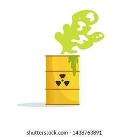 Toxic, radioactive waste. Barrel Vector. Cartoon. Isolated  Dump, storage 