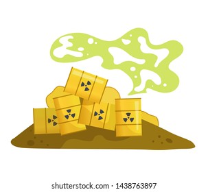 Toxic, radioactive waste. Barrel Vector. Cartoon. Isolated  Dump, storage 
