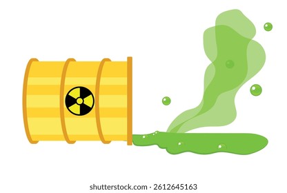 toxic radioactive waste barrel vector cartoon.