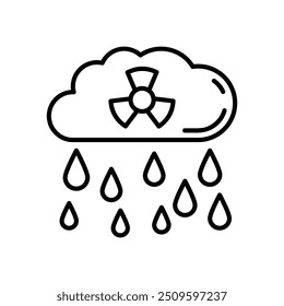 Toxic Rain Outline Icon, Vector illustration