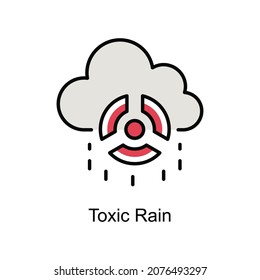 Toxic Rain vector fill outline icon. Illustration style EPS 10 file format