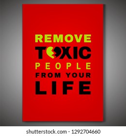 Toxic relationships poster. Editable vector illustration in green, red and black color. Communication, psychology and people behavior concept useful for leaflet cover, brochure, print or poster design