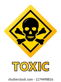 Toxic safety Hazard Danger Harmful Malware Virus  sign illustration isolated on background Vector Icon