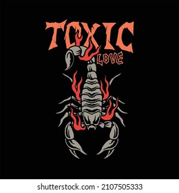 toxic scorpion tattoo vector design