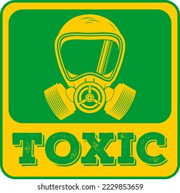 Toxic sign with Gas mask isolated. Vector illustration