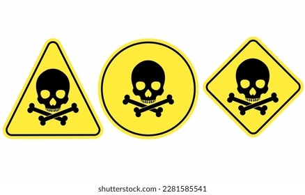 toxic sign set with different shapes triangle,square,circle