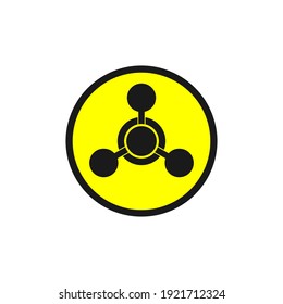 Toxic sign, symbol. Warning radioactive zone graphic vector. Icon flat style modern design Isolated on Blank Background. Vector illustration of chemical.