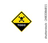 Toxic sign vector or toxic warning sign vector isolated. Best toxic sign for caution or warning label on your product.