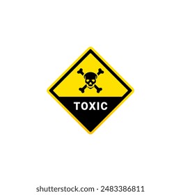 Toxic sign vector or toxic warning sign vector isolated. Best toxic sign for caution or warning label on your product.