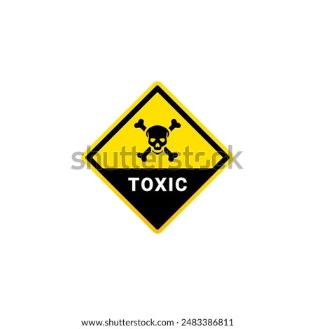 Toxic sign vector or toxic warning sign vector isolated. Best toxic sign for caution or warning label on your product.
