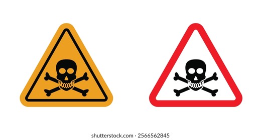 Toxic signs in black and color style