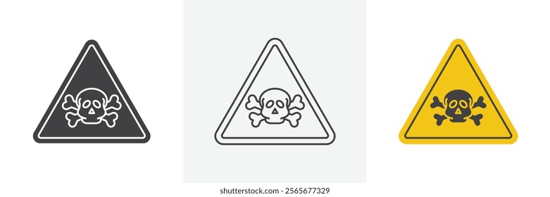 Toxic signs set in black and colored versions