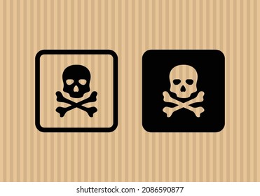 Toxic simple flat icon vector illustration with cardboard texture background