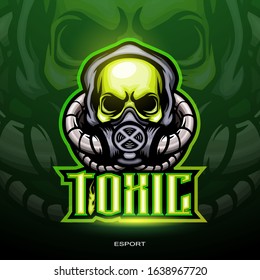 Toxic skull mascot esport logo design