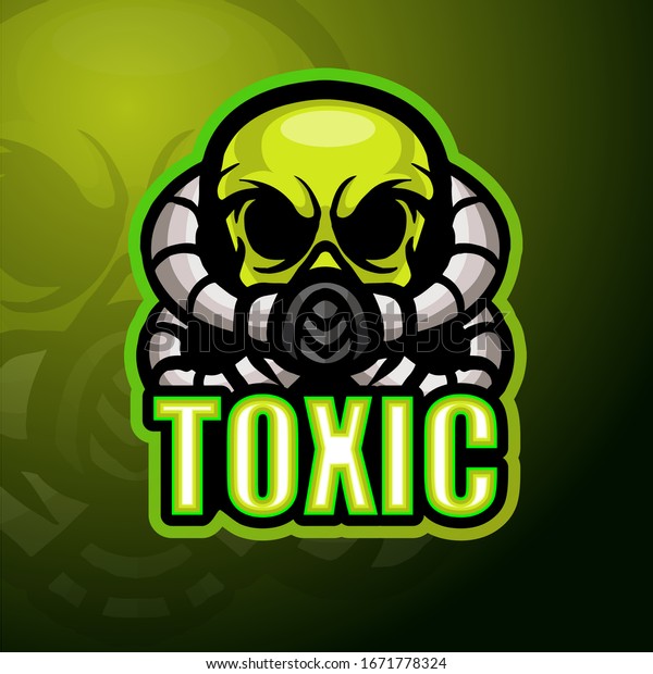 Toxic Skull Mascot Esport Logo Design Stock Vector (Royalty Free) 1671778324