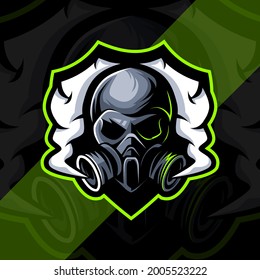 Toxic Skull Mascot Logo Esport Design