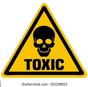 Toxic Skull Triangle Warning Sign, Vector Illustration. 