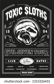 Toxic Sloths Band Poster