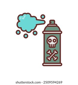 Iconos llenos de aerosol tóxico, Ilustración vectorial