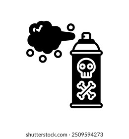 Toxic Spray Glyph Icon, Vector illustration