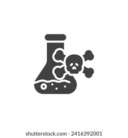 Toxic substance vector icon. filled flat sign for mobile concept and web design. Toxic Chemicals Flask glyph icon. Symbol, logo illustration. Vector graphics