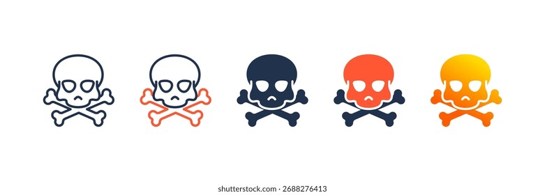 Toxic Symbol icon set multiple style collection