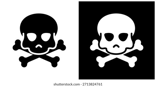 toxikologisches Symbol auf weißem und schwarzem Hintergrund