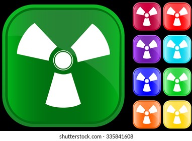 Toxic symbol on shiny square buttons