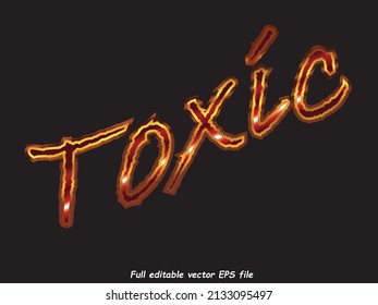 toxic text effect vector illustrated