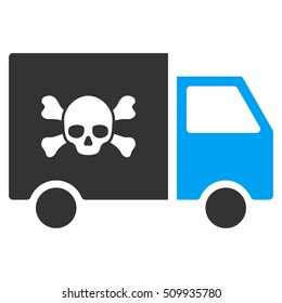 Toxic Transportation Car vector icon. Illustration style is a flat iconic bicolor blue and gray symbol on white background.