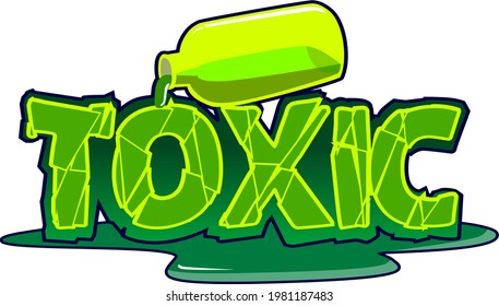Toxic twitch text emote vector illustration