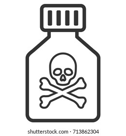 Toxic Vial vector icon. Style is flat graphic gray symbol.