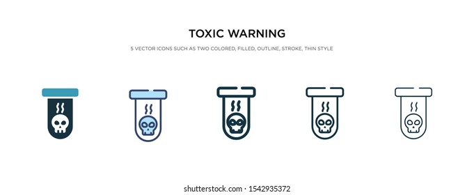 toxic warning icon in different style vector illustration. two colored and black toxic warning vector icons designed in filled, outline, line and stroke style can be used for web, mobile, ui