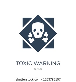toxic warning icon vector on white background, toxic warning trendy filled icons from Signs collection, toxic warning vector illustration