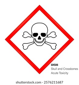Toxic warning sign. Globally harmonized system hazard pictograms symbol. Warning symbol GHS icon. Toxic gases. Safety Sign. Danger zone.