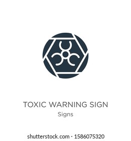 Toxic warning sign icon vector. Trendy flat toxic warning sign icon from signs collection isolated on white background. Vector illustration can be used for web and mobile graphic design, logo, eps10