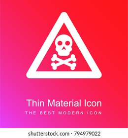 Toxic warning sign red and pink gradient material white icon minimal design