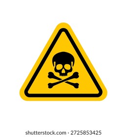 Toxisches Warnzeichen, Totenkopf und Kreuzbein - Vektorsymbol