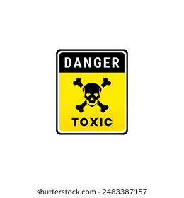 Toxic warning sign vector or toxic danger sign vector isolated. Best toxic danger sign for caution or warning label on your product.