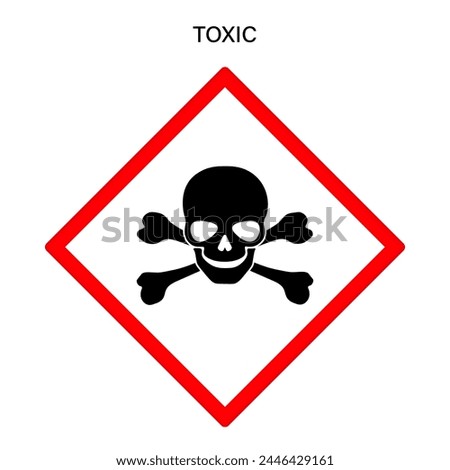 Toxic warning sign vector. Globally harmonized system hazard pictograms symbol. Warning symbol GHS icon. Toxic gases.
