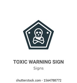 Toxic warning sign vector icon on white background. Flat vector toxic warning sign icon symbol sign from modern signs collection for mobile concept and web apps design.