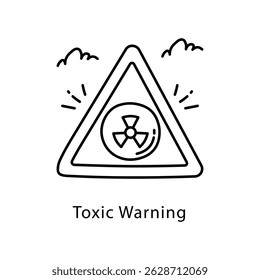 Toxic Warning Vector Outline Style Icon. Eps 10 file