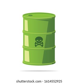 Toxic waste barrel vector isolated illustration